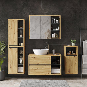 Vicco Set mobili bagno Marrone 4 parti