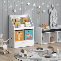 Vicco Libreria bambini Bianco 31.2 x 96.2 cm con cassetto e 2 scatole pieghevoli opt.6