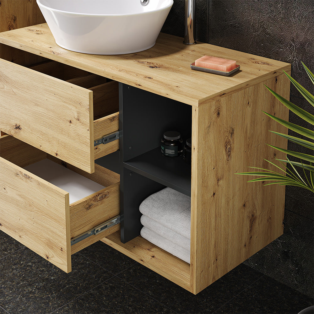 Vicco Set mobili bagno Marrone 4 parti