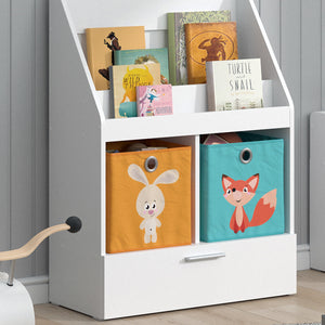 Vicco Libreria bambini Bianco 31.2 x 96.2 cm con cassetto e 2 scatole pieghevoli opt.6