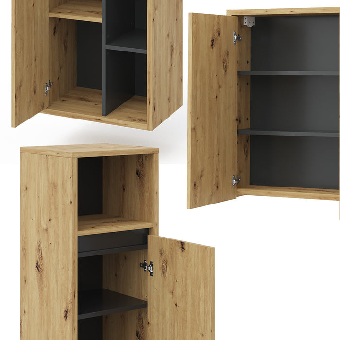 Vicco Set mobili bagno Marrone 4 parti