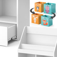 Vicco Libreria bambini Bianco 31.2 x 96.2 cm con cassetto e 2 scatole pieghevoli opt.6