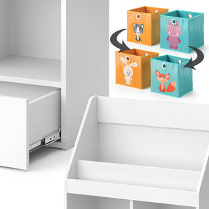 Vicco Libreria bambini Bianco 31.2 x 96.2 cm con cassetto e 2 scatole pieghevoli opt.6