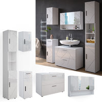 Vicco Set mobili bagno Bianco lucido 5 parti