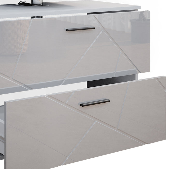 Vicco Set mobili bagno Bianco lucido 5 parti