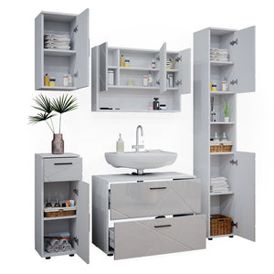 Vicco Set mobili bagno Bianco lucido 5 parti