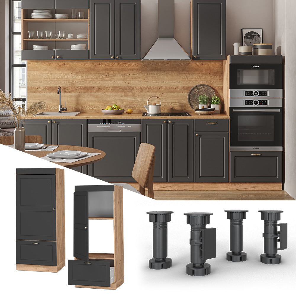 Vicco Set mobili bagno Antracite-oro 60 cm