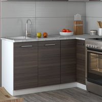 Vicco Cucina angolare completa Bianco/grigio prezioso 187 x 167 cm , PL Marmo