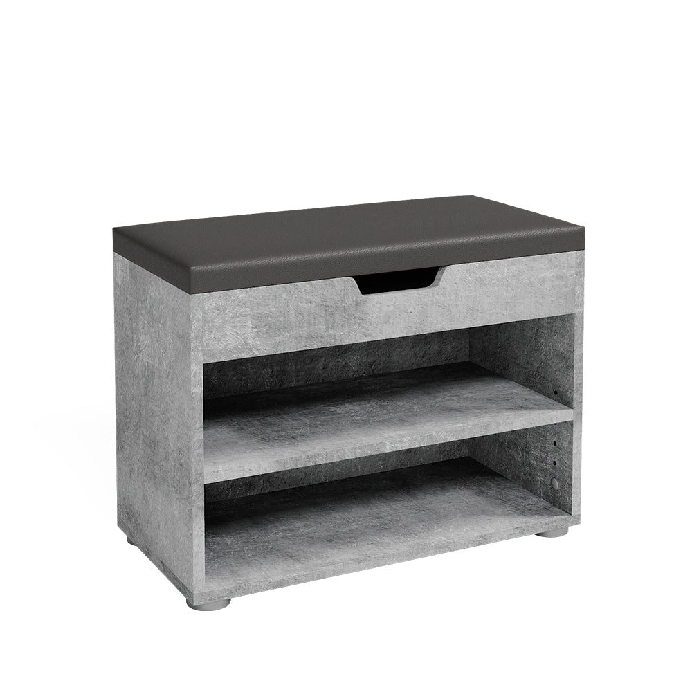 Vicco Panca scarpiera da ingresso Calcestruzzo 60 x 45 cm