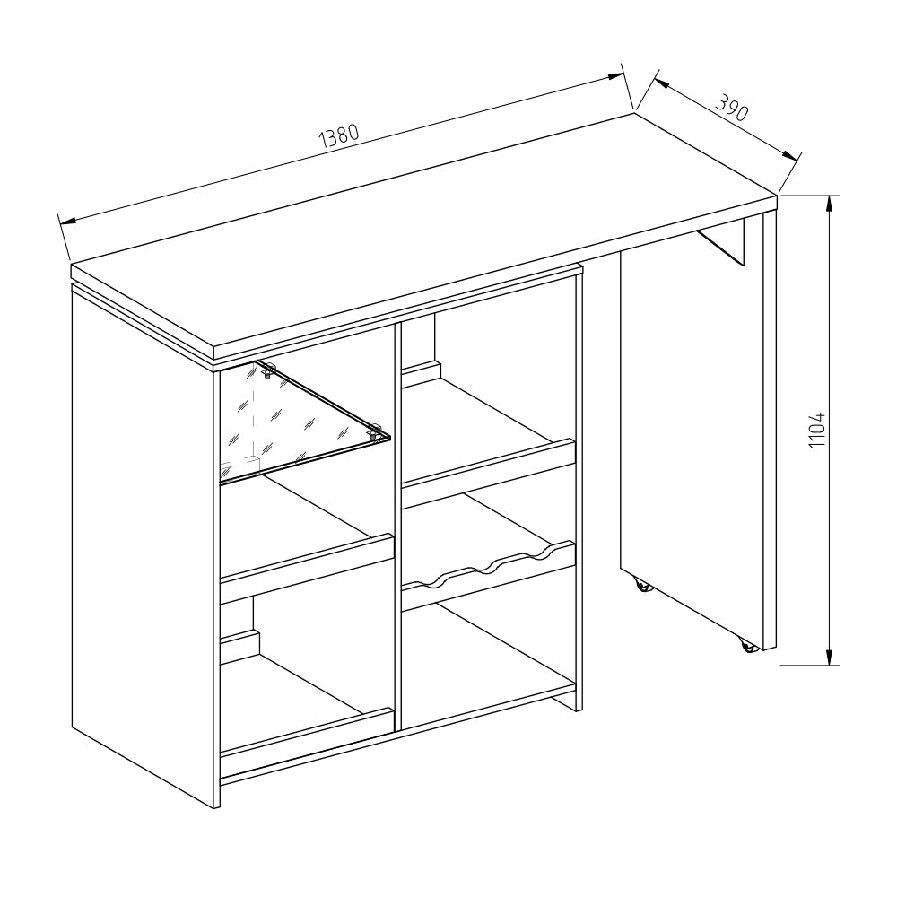 Vicco Tavolo bar alto Bianco 138 x 39 cm