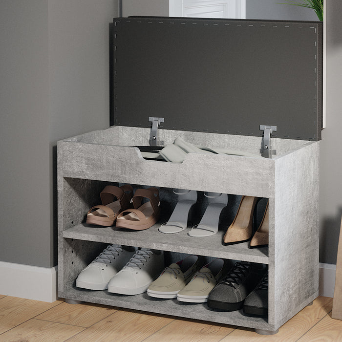 Vicco Panca scarpiera da ingresso Calcestruzzo 60 x 45 cm