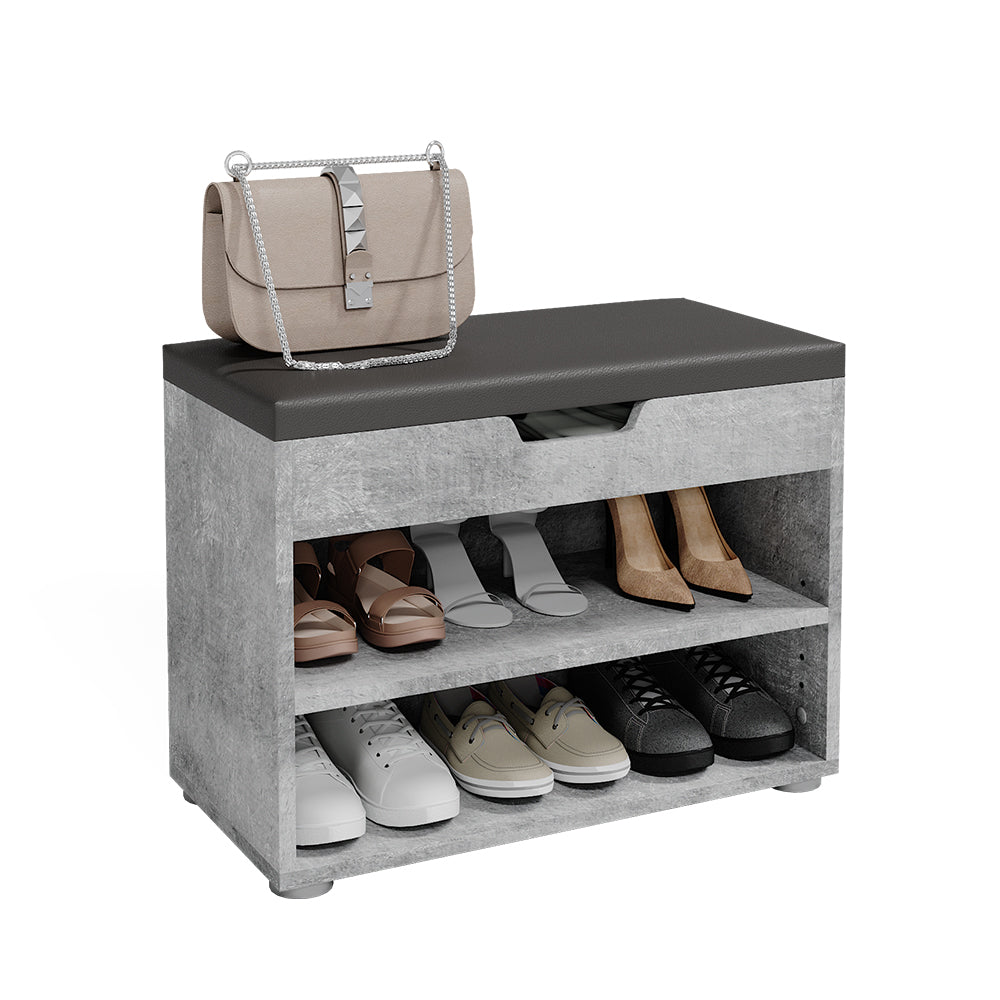 Vicco Panca scarpiera da ingresso Calcestruzzo 60 x 45 cm