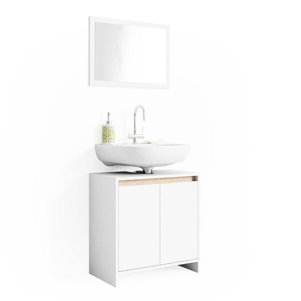 Vicco Mobile sottolavabo per bagno Bianco/Sonoma 58 x 60 cm