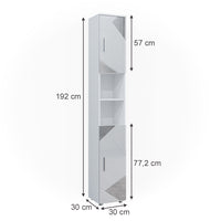 Vicco Mobile bagno alto Bianco lucido con inserti 30 x 192 cm