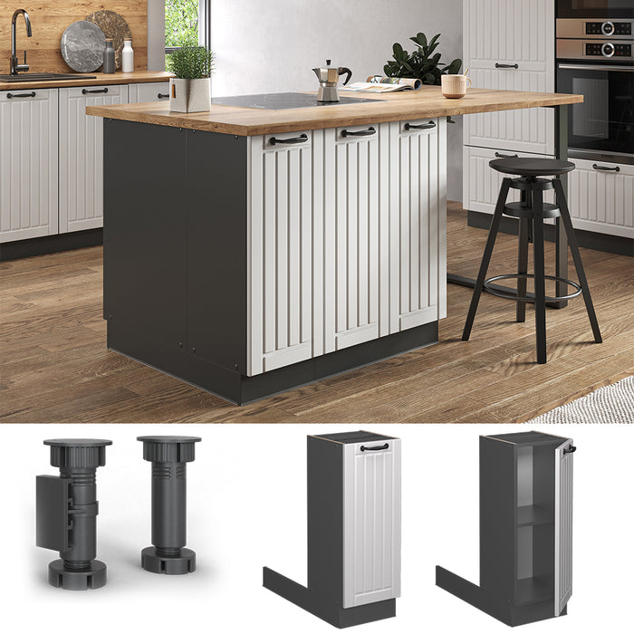 Vicco Isola cucina Bianco casa di campagna 30 cm senza piano di lavoro