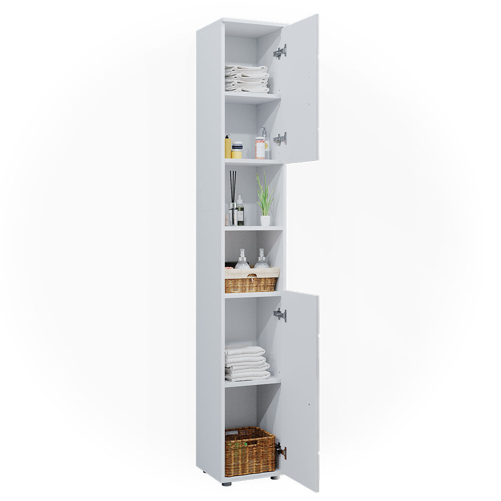 Vicco Mobile bagno alto Bianco lucido con inserti 30 x 192 cm
