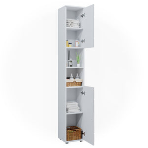 Vicco Mobile bagno alto Bianco lucido con inserti 30 x 192 cm