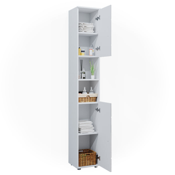 Vicco Mobile bagno alto Bianco lucido con inserti 30 x 192 cm