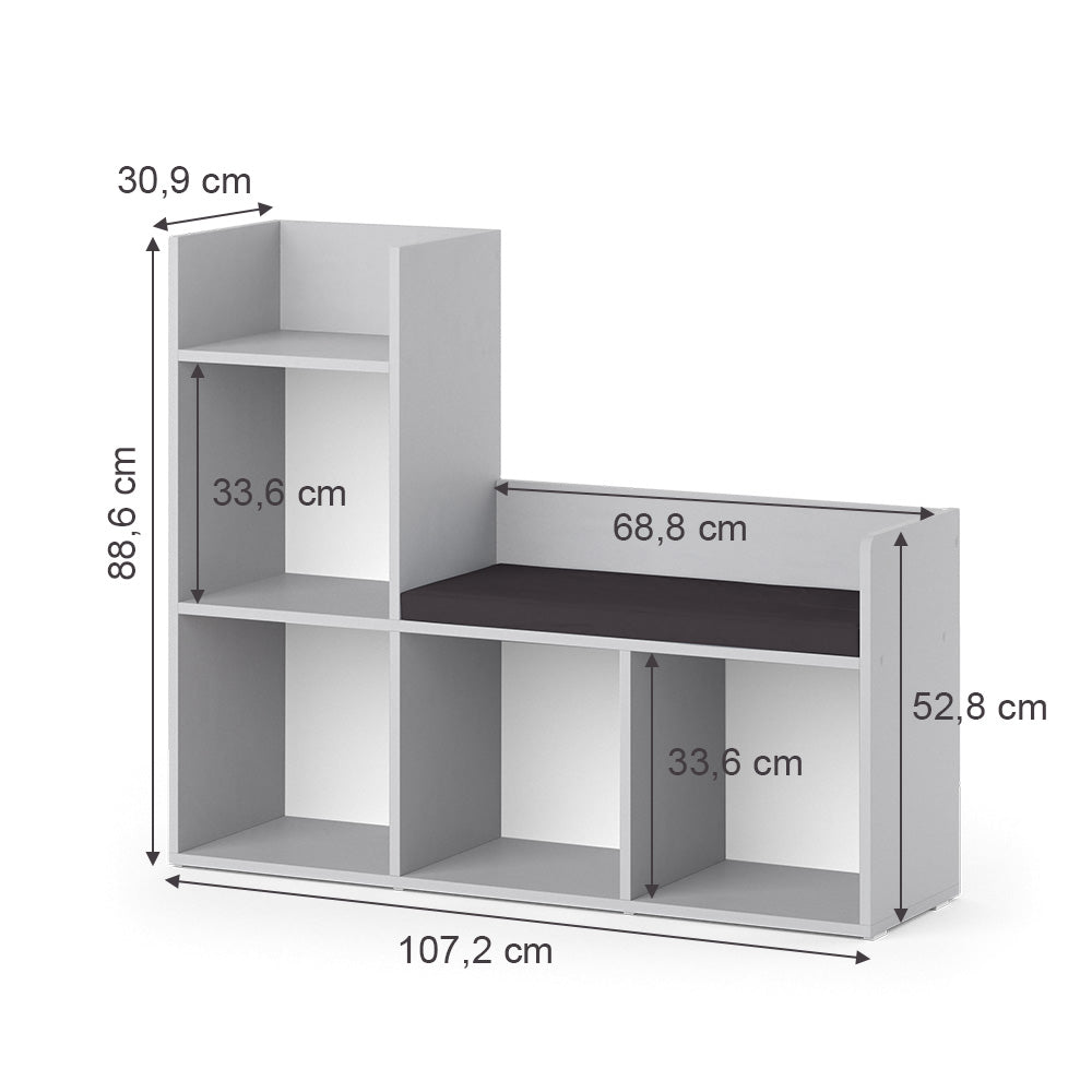 Vicco Scaffale per bambini Grigio 107.2 x 88.6 cm
