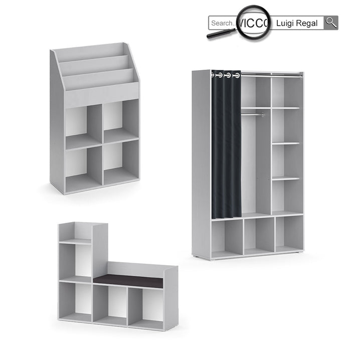 Vicco Scaffale per bambini Grigio 107.2 x 88.6 cm