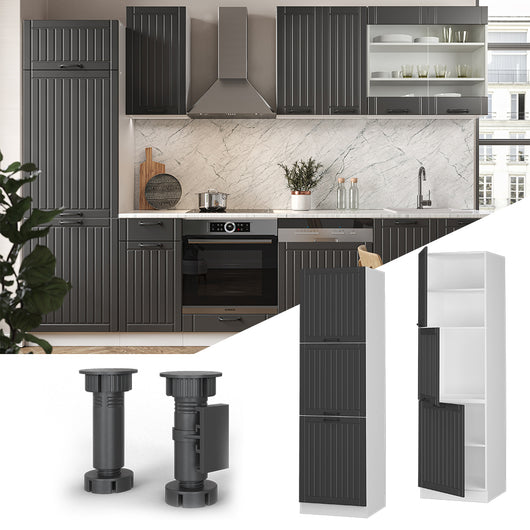 Vicco Mobile per forno da incasso Antracite casa di campagna 60 cm