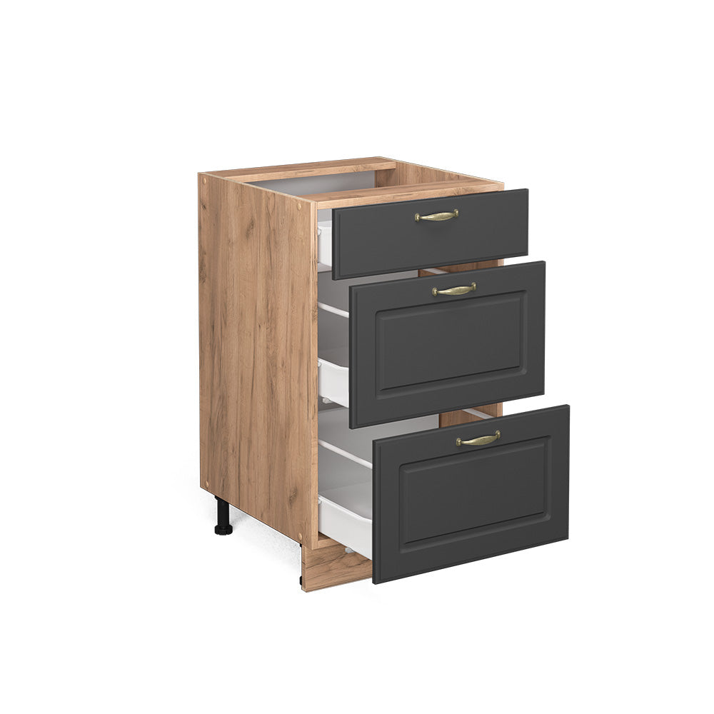 Vicco Mobiletto base per cucina Antracite-oro 50 cm , PL Marmo