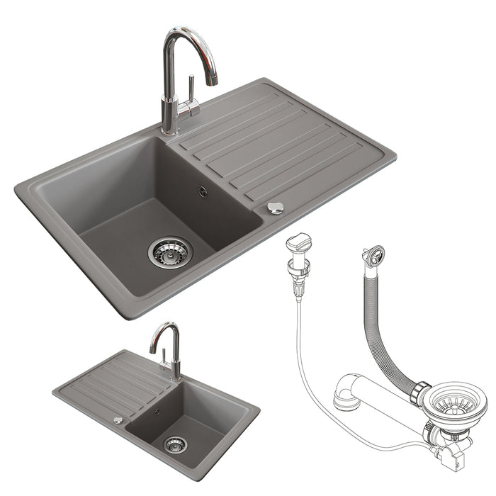 Bergström Lavello Calcestruzzo 76.5 x 46 cm con asciugatura