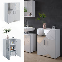 Vicco Mobiletto bagno Bianco lucido con inserti 60 x 81 cm
