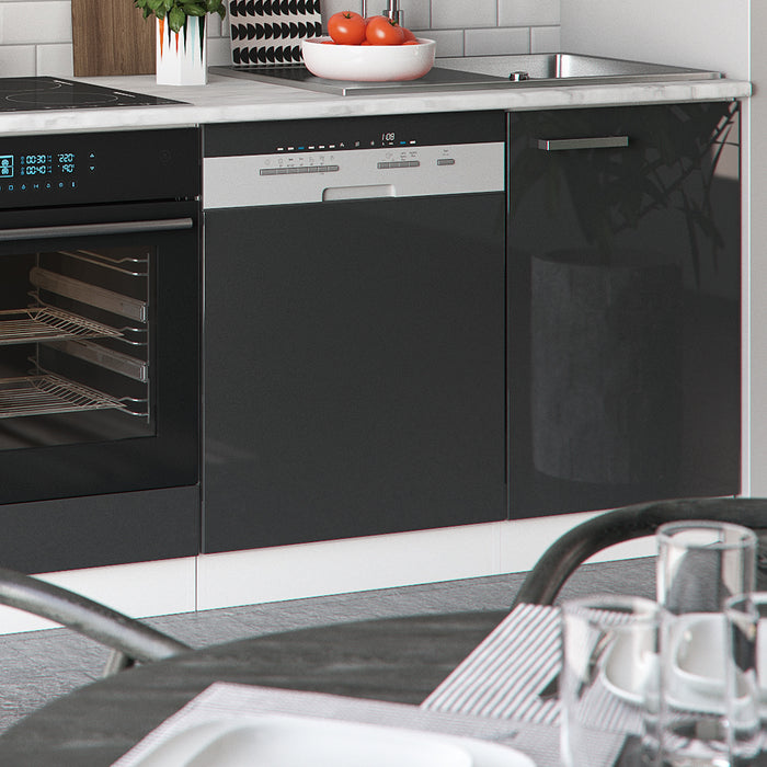 Vicco Cucina componibile Antracite lucido/bianco 270 cm senza piano di lavoro