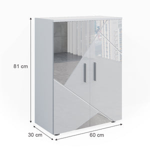 Vicco Mobiletto bagno Bianco lucido con inserti 60 x 81 cm