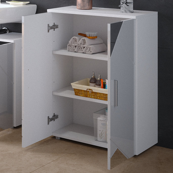 Vicco Mobiletto bagno Bianco lucido con inserti 60 x 81 cm