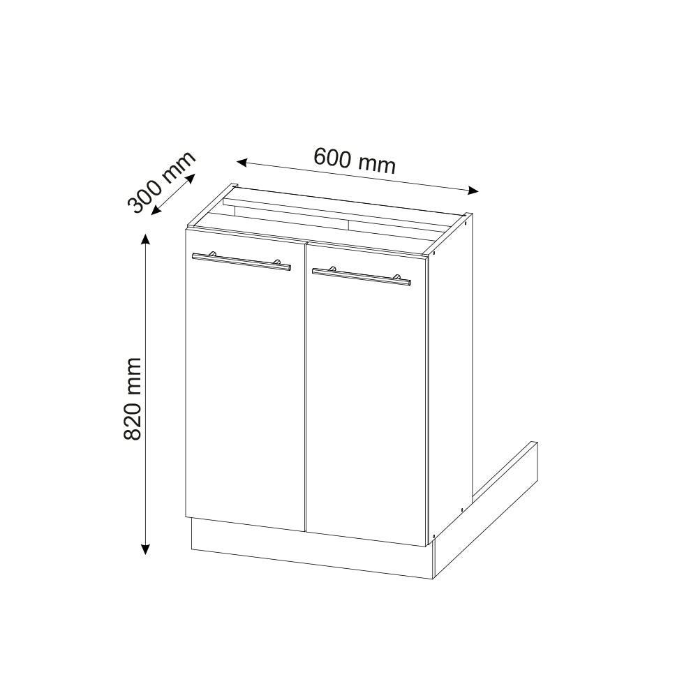 Vicco Isola cucina Bianco lucido 60 cm senza piano di lavoro