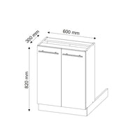 Vicco Isola cucina Antracite casa di campagna 60 cm senza piano di lavoro