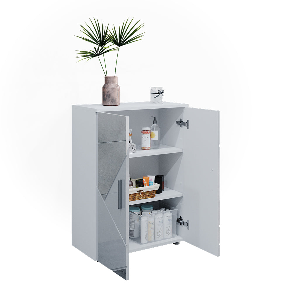 Vicco Mobiletto bagno Bianco lucido con inserti 60 x 81 cm