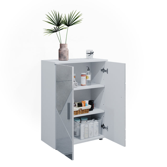 Vicco Mobiletto bagno Bianco lucido con inserti 60 x 81 cm