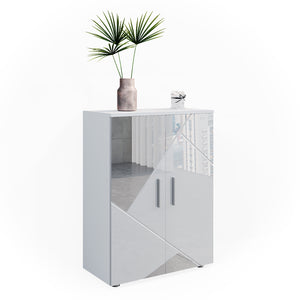 Vicco Mobiletto bagno Bianco lucido con inserti 60 x 81 cm