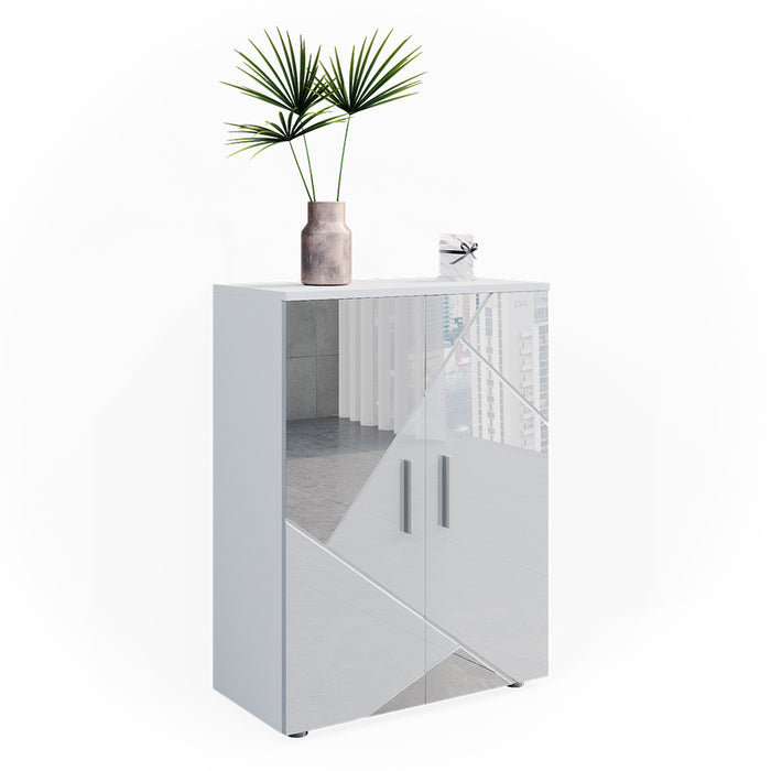 Vicco Mobiletto bagno Bianco lucido con inserti 60 x 81 cm