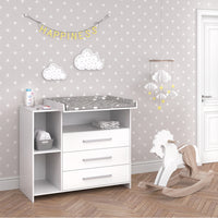 Vicco Fasciatoio Bianco 113 x 100 cm con cassetti