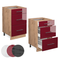 Vicco Mobiletto base per cucina Rosso bordeaux lucido 50 cm , PL Antracite