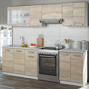 Vicco Cucina componibile Sonoma 240 cm , PL Marmo