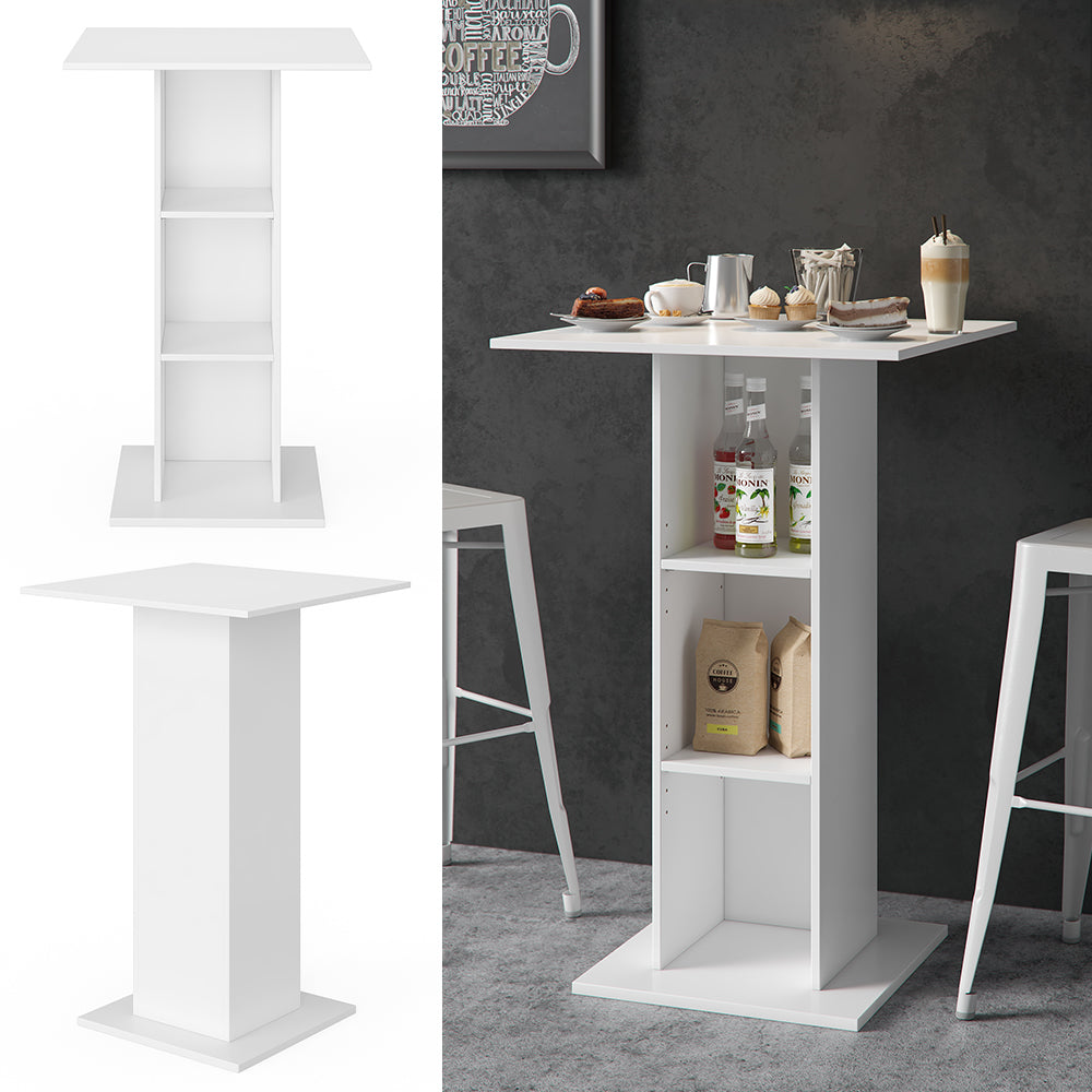 Vicco Tavolo bar alto Bianco 70 x 70 cm