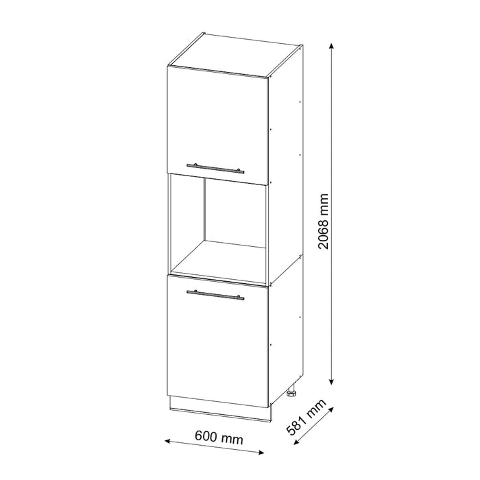 Vicco Mobile per forno da incasso Landhaus antrazit-oro 60 cm aperto