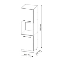 Vicco Mobile per forno da incasso Bianco lucido 60 cm aperto