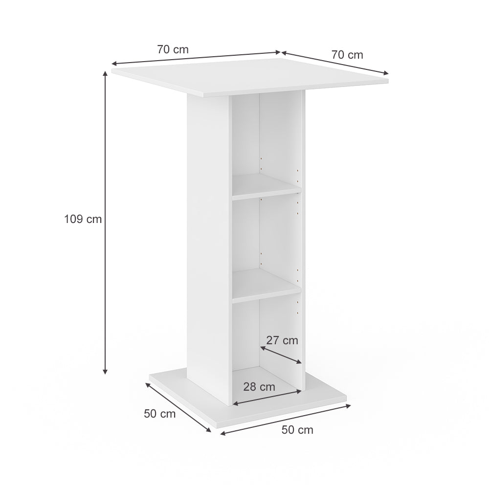 Vicco Tavolo bar alto Bianco 70 x 70 cm