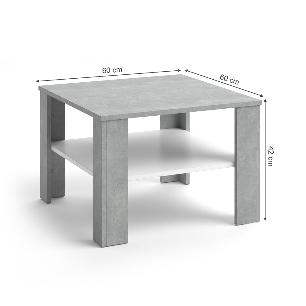 Vicco Tavolino da salotto Calcestruzzo 60 x 60 cm