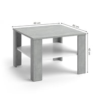 Vicco Tavolino da salotto Calcestruzzo 60 x 60 cm