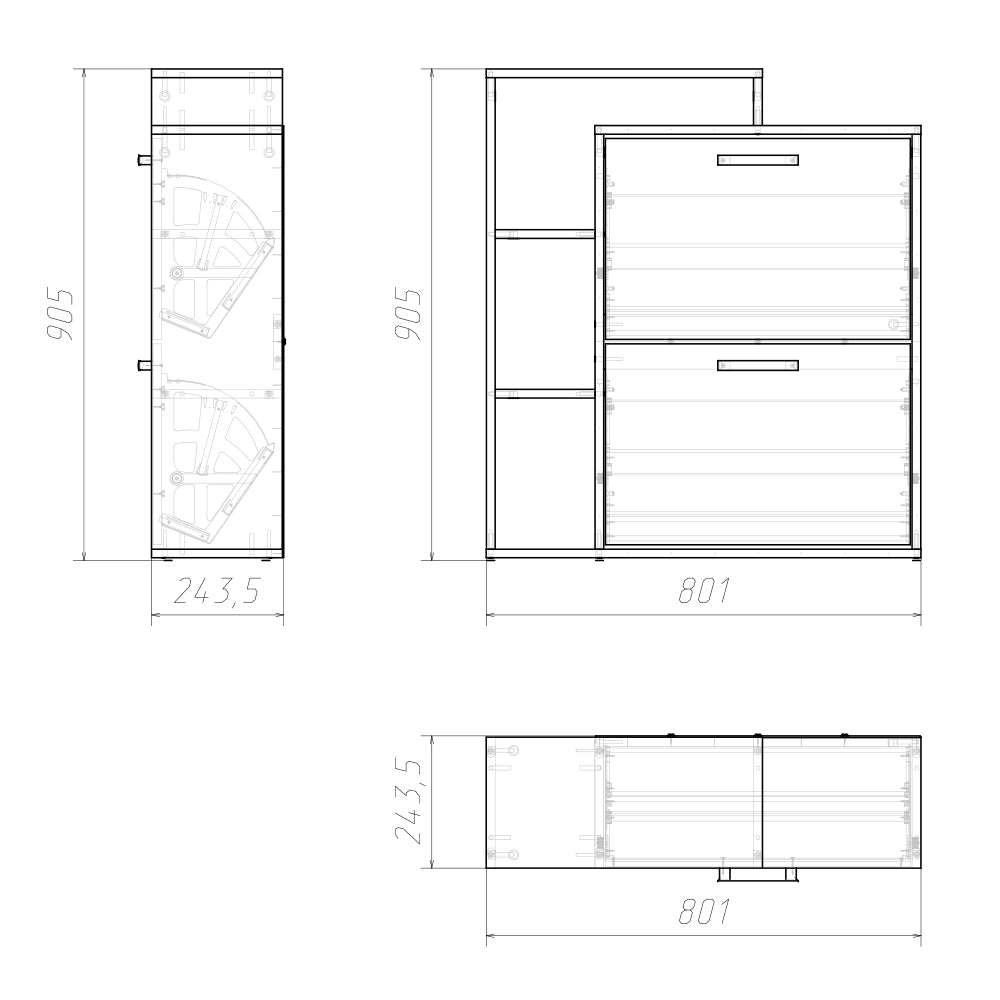 Vicco Scarpiera da ingresso Bianco 24.5 x 90 cm