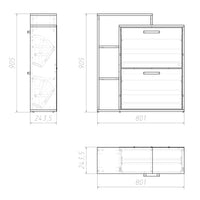 Vicco Scarpiera da ingresso Bianco 24.5 x 90 cm