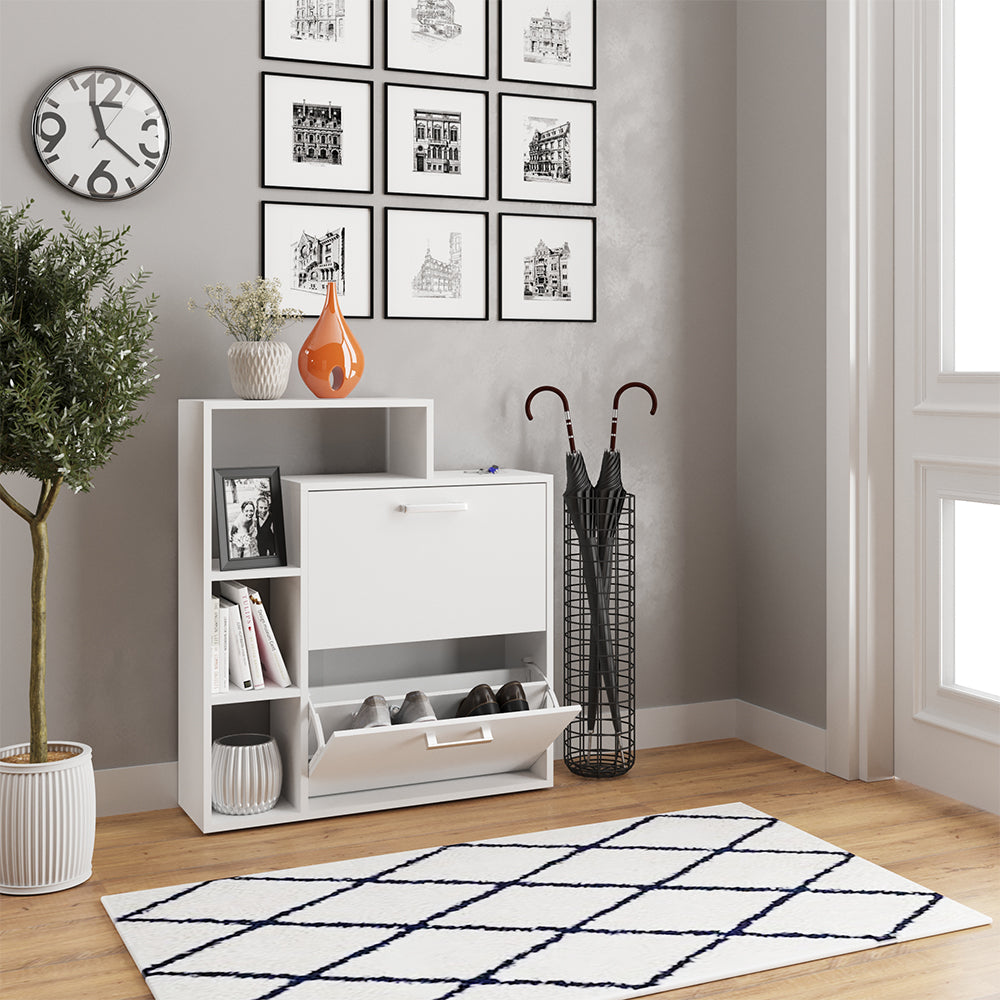 Vicco Scarpiera da ingresso Bianco 24.5 x 90 cm