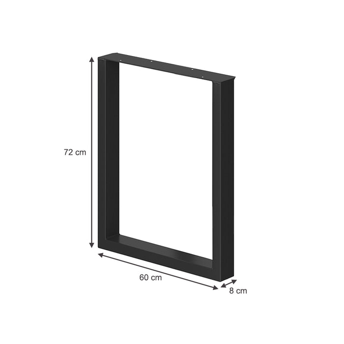 Vicco Gambe per tavolo Nero 60 x 72 cm Quadrato